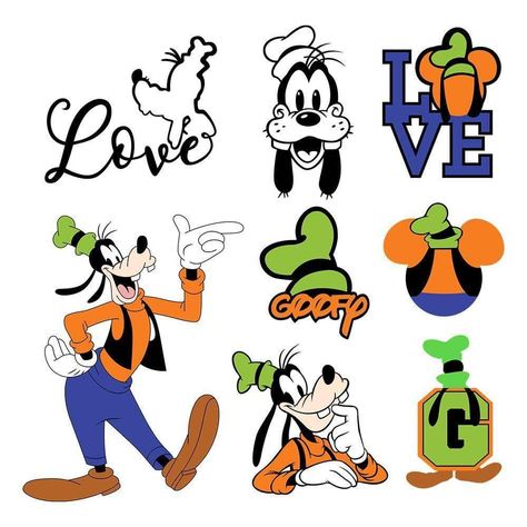 Cricket Joy Projects Craft Ideas, Disney Word, Disney Wall Art, Mickey Mouse 1st Birthday, Goofy Disney, Lilo And Stitch Drawings, Goofy Drawing, Mickey Mouse Art, Stitch Drawing