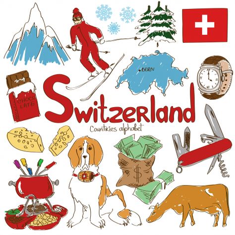 There are many wonderful things about the Swiss–from the cheese all the way to the bank, help your child learn more about Switzerland Culture, Quiz Poster, Scotland Symbols, Flags Of European Countries, Map Quiz, Europe Culture, Around The World Theme, Geography For Kids, Countries And Flags