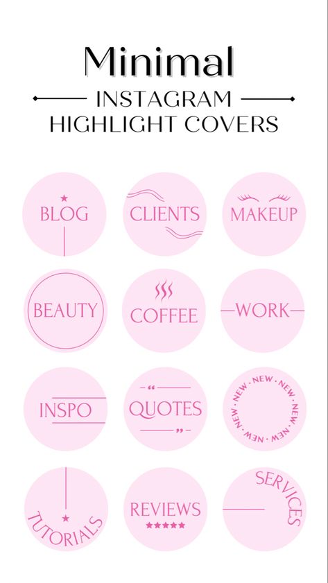 Instagram Highlight Covers Minimalist Pink Highlight Covers | Etsy Pink Instagram Highlight Covers Icons, Pink Highlight Covers, Instagram Highlight Covers Minimalist, Instagram Highlight Covers Icons, Pink Instagram Highlight Covers, Esthetician School, Pink Story, Logo Fleur, Text Icons