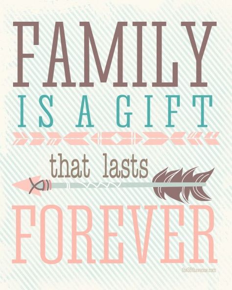 Free Printable: Family is a gifts that lasts forever. More colors available at the36thavenue.com Quotes Family Love, Free Family Printables, Quotes Memories, Sibling Quotes, Quotes Work, Rain Quotes, Quotes Christmas, Quotes Family, Families Are Forever