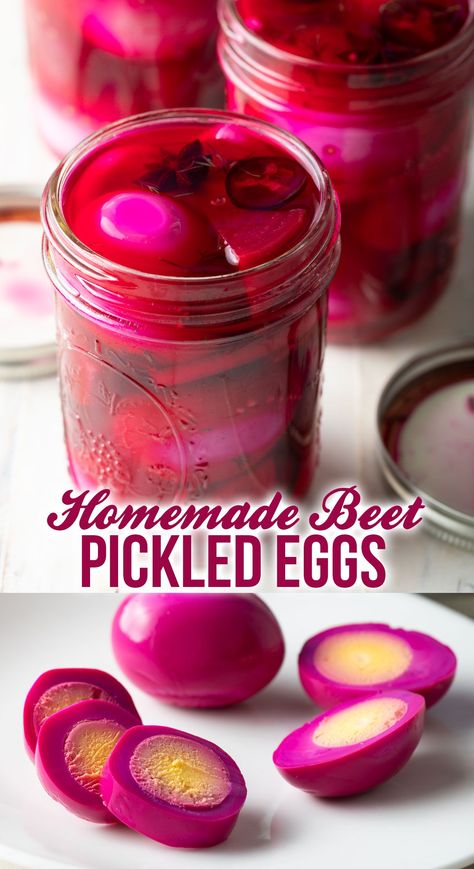 Pickling Eggs Recipe, Sweet Pickled Eggs, Pickled Red Beet Eggs Recipe, Pickeled Eggs, Pickled Eggs And Beets, Red Beet Eggs Recipe, Beet Pickled Eggs, Pickled Beets And Eggs, Spicy Pickled Eggs