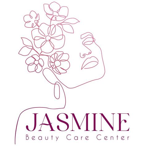 Jasmine Flower Logo Design, Jasmine Logo Design, Beauty Center Logo, Jasmine Logo, Beauty Business Logo, Flower Typography, Oriflame Beauty Products, Cosmetic Logo, Jasmine Flower