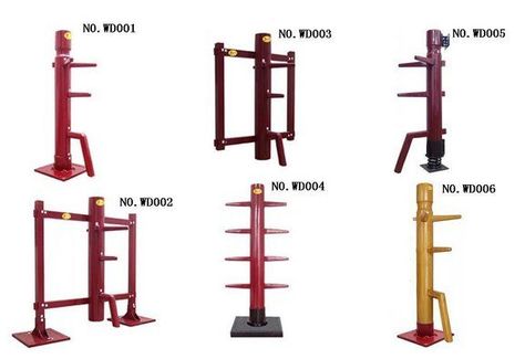 A range of different wooden dummies. Chinese martial arts training equipment for Wing Chun #trainingequipment Martial Arts Training Dummy, Wing Chun Dummy, Wing Chun Wooden Dummy, Martial Arts Training Equipment, Wing Chun Martial Arts, Qui Gong, Martial Arts Sparring, Wooden Dummy, Martial Arts Equipment