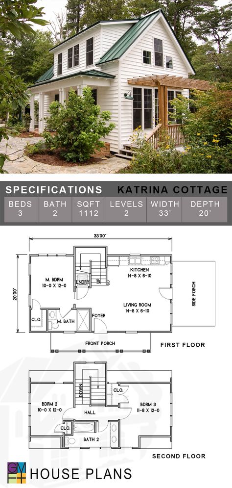 Katrina Cottage, Cottage Flooring, House Plans Ideas, 3d Floor Plans, Cottage Floor Plans, Sims 4 House Plans, Small House Floor Plans, Sims House Plans, Cottage Plan