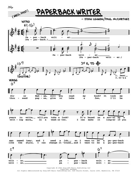 Download The Beatles Paperback Writer [Jazz version] sheet music and learn how to play Paperback Writer [Jazz version] music notes by The Beatles in minutes. #SheetMusic #SheetMusicTime #PianoSheetMusic #MusicNotes #Download #Music $5.99 ...