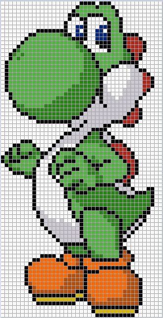 Yoshi cross stitch pattern by Santian69 Pixel Art Templates Disney, Wedding Pixel Art, Detailed Pixel Art, Pixel Art Pikachu, Stardew Valley Pixel Art, Crosstitch Ideas, Pixel Art Harry Potter, Pixel Art Mario, Pixel Art Minecraft