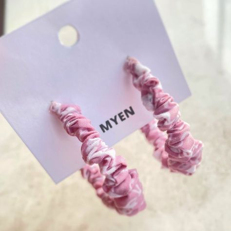 Myen | Handmade | UK on Instagram: “Our best selling Scrunchie Earrings ✨ Matching Mask and Scrunchie also available 🦋 #earrings #floralpink #scrunchieearrings” Floral, Pink, Scrunchie Earrings, Earrings Matching, Handmade Uk, Scrunchies, Mask, On Instagram, Quick Saves