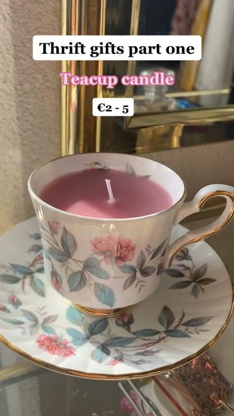 ☕️ Cottagecore DIY Teacup Candle in 2022 | Fun diy crafts, Easy diy art, Easy diy crafts Joululahjat Diy, Teacup Candle, Thrift Vintage, Hantverk Diy, Hemma Diy, Thrift Store Crafts, Cadeau Diy, Seni Origami, Thrift Shop