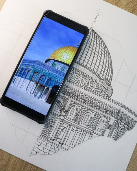 #alaqsa #mosque #masjid #mandalabyailin #drawing Drawing Of Mosque, Croquis, Mandalas, Alaqsa Mosque Painting, Alaqsa Mosque Drawing, Masjid Drawing Art, Mosque Drawing Sketches, Al Aqsa Mosque Drawing, Masjid Drawing