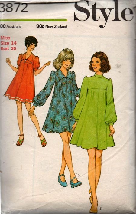 70’s Dress Pattern, Vintage 70s Dress Pattern, 70s Inspired Sewing Patterns, 70s Dress Patterns, Retro Sewing Patterns 1970s, Fashion Outfits Patterns, 70s Dress Sewing Pattern, Sewing Patterns Free Vintage, 60s Fashion Sewing Patterns