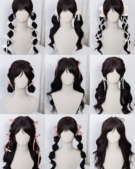 use my YesStyle code BAOLT11 for $$$ off your YesStyle order :) Kuromi Hairstyle, Long Pigtail Hairstyles, Easy Hair To Draw, Valentines Hair Styles, Kawaii Short Hairstyles, Hair Styles Pigtails, Pigtail Styles, Cute Pigtail Hairstyles, Wig Pigtails