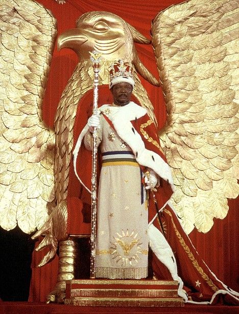 Emperor Bokassa: Born Jean Bedel Bokassa, he declared himself emperor of the Central African Republic (Empire) and bankrupted the country African Dictators, African Kings, African Empires, Black Kings, The Dictator, Black Royalty, African Royalty, Central African Republic, Art Africain