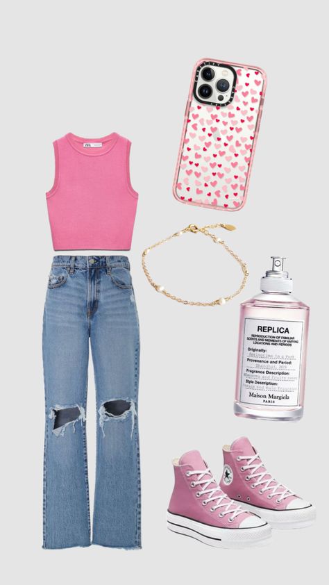 Asethic Outfit Ideas, Cute Preppy Pink Outfits, Pink Preppy Outfits Aesthetic, Cute Outfits Preppy School, Preppy Clothing Aesthetic, Preepy Girls Outfit, Preppy Pink Clothes, Pink Everyday Outfits, Cute Outfit Ideas Preppy