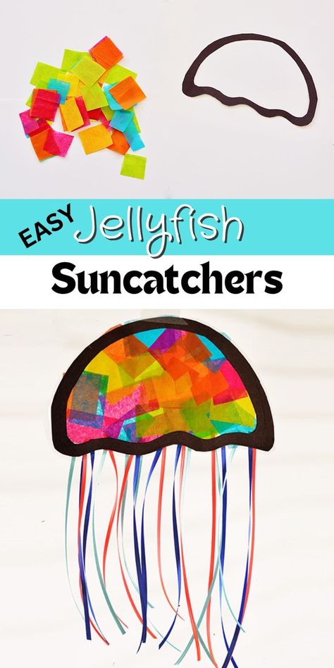 Simple and fun indoor activity for kids. This is the perfect sea creature activity for toddlers. Use this as a learning activity to teach kids about sea creatures like jellyfish! This craft for kids would also be great for a preschool classroom activity. Try this activity for kids today! Ocean Crafts Preschool, Ocean Activities Preschool, Jellyfish Kids, Sea Animal Crafts, Ocean Theme Crafts, Under The Sea Crafts, Ocean Theme Preschool, Ocean Theme Classroom, Craft Challenge