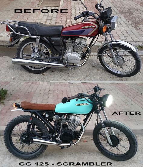 Honda Cg125 Scrambler, Honda Cg125 Modified, Custom Scrambler Motorcycle, Cg125 Scrambler, Scrambler Motorcycle Ideas, Motorcycle Scrambler, Honda Cafe Racer, Scrambler Cafe Racer, Estilo Cafe Racer