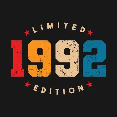 Limited Edition T Shirt, Born In 1992 Birthday, T Shirt Prints Ideas Graphic Tees, You Are Limited Edition, Usa T Shirt Design, Art T Shirts Design, Vintage Graphic Design Shirt, T Shirts Printing Design, T Shirt Artwork