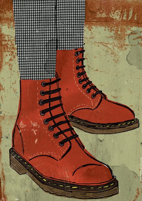 DOC MARTENS Ska, Drawing Doc Martens, Doc Martens Drawing, Shoe Collage, Doc Martins Shoes, Doc Martens Aesthetic, Doc Martins Boots, Apple Logo Wallpaper, Shoe Design Sketches