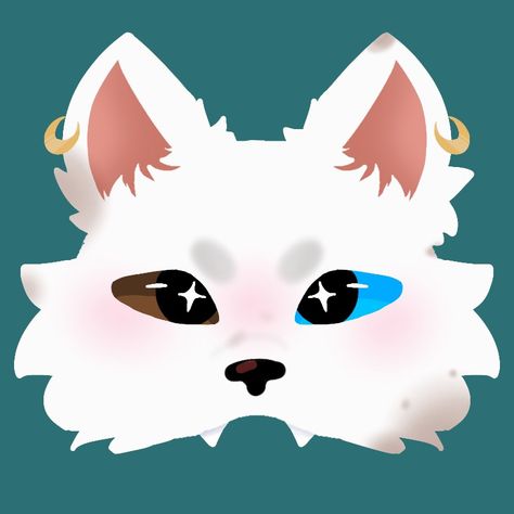 Arctic Fox Drawing Cute, Arctic Wolf Therian Mask, Arctic Wolf Therian, Artic Fox Therian Mask Ideas, Arctic Fox Mask, Therian Mask Ideas Drawing, Fennec Fox Therian Mask, Mask Design Ideas Drawing, Artic Fox Therian Mask