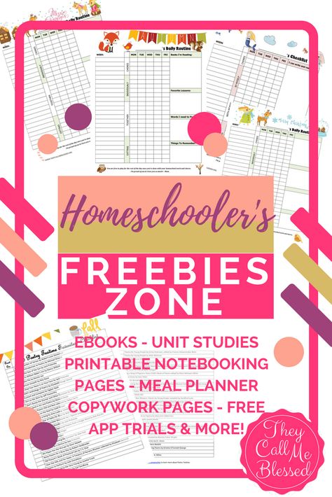 Homeschool Freebies Zone Free ebooks | Free unit studies | Free homeschool printables | Free meal planner | Free blog blueprint | Free blogging tutorial | Free homeschool lapbook | Free homeschool notebooking pages | Free homeschool apps trial | Free online unit studies | Free printable planner | Free preschool curricilum | Free homeschool music course | Free homeschool art course | Free homeschool resources | Free homeschool ebook Homeschool Apps, Free Homeschool Curriculum, Free Homeschool Resources, Free Homeschool Printables, Homeschool Freebies, Homeschool Education, Homeschool Inspiration, Homeschool Encouragement, Homeschool Learning