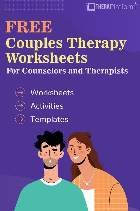 Our Couples Therapy Worksheets for Therapists and Counselors are easy to follow and will help your clients to practice couples therapy techniques in the real world. #therapists #therapyemr #therapyworksheets #therapy #worksheets Couples Check In Worksheet, Emotionally Focused Couples Therapy, Marriage Counseling Worksheets Free Printable, Gottman Worksheets, Couples Therapy Workbook, Communication Worksheets, Couples Counseling Activities, Couples Therapy Activities, Family Therapy Worksheets