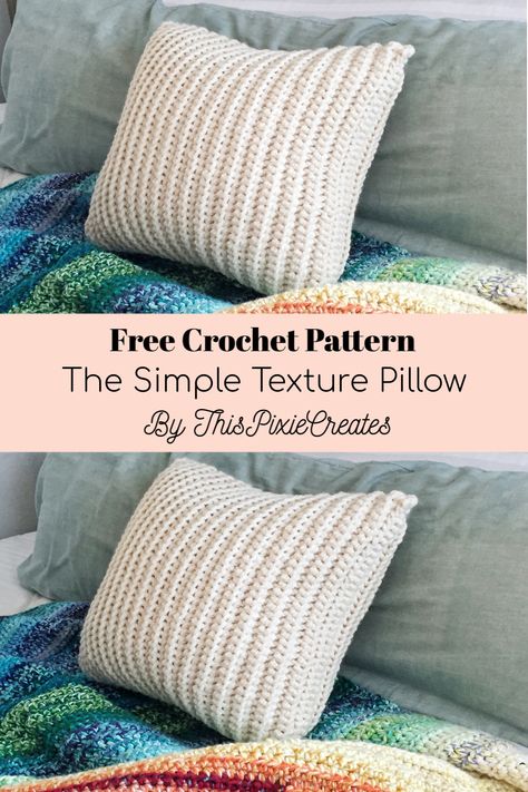 Welcome to another crochet project that will add some coziness to your space.  Not only does this pillow look pretty, it's also comfy, and functional. This pillow case is designed to be removable, so you can wash it without having to make a trip to the dry cleaners. It is made with super bulky yarn and a large crochet hook, so it works up quickly! Instructions are provided to customize the size of your pillow cover. If you have mastered the single crochet stitch, this is a great project for you! Super Bulky Yarn Patterns Crochet, Crochet Pillow Case Pattern, Pillow Cover Crochet Pattern, Crochet Cushion Covers, Bulky Yarn Patterns, Bulky Yarn Crochet, Easy Beginner Crochet Patterns, Crochet Cushion Pattern, Crochet Pillow Patterns Free