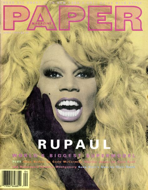 PAPER Magazine, RuPaul Cover, June 1993 Cover Ups Tattoo, Paper Magazine Cover, Cream Tattoo, Ru Paul, Paper Magazine, Vogue Magazine Covers, Runway Fashion Couture, Paul Revere, Tattoo Cover