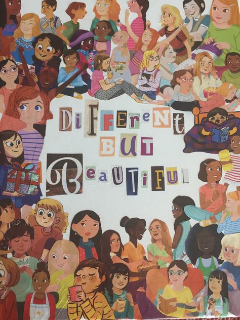 Celebrating Diversity! I made this collage out of AG magazines because of the beautiful illustrations! Kolonyalismo Poster, Culture Collage Project, Culture And Society Collage, Culture Diversity Poster, Inclusion Artwork, Diversity Poster Ideas, Poster On Unity In Diversity, Diversity Poster Design, Art About Community