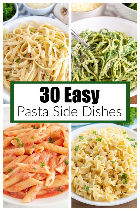 Side Dish Using Spaghetti Noodles, Parmesan Pasta Side Dish, Pasta Side Recipes Easy, Pasta Salad Side Dishes Easy, Easy Pasta Side Dishes For Bbq, Easy Side Dishes For Pasta Dinners, Flavored Noodles Side Dish, Homemade Pasta Sides, Diy Pasta Sides