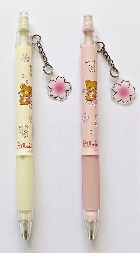 Fab sakura Rilakkuma 0.5mm mechanical pencil and matching refills. Choose from an individual pencil, an individual refill box, a set of 1 pencil and 1 refill box and a duo of a pink and a lemon pencil. 1 choice supplied. ꒰ *ᴗ*꒱ Thank you for your interest (˃ᴗ˂) ♥ free shipping when you treat yourself to £10 worth of goodies! ♥ surprise freebie with every order! ♥ parcels packed n posted asap! ♥ lots more good stuff added all the time! Cute Mechanical Pencils Kawaii, Cute Pencils Mechanical, Matching School Supplies, Rilakkuma Pencil Case, Cute Pens Aesthetic, Sakura Rilakkuma, Aesthetic Pencils, Kawaii Pencils, Cute Mechanical Pencils