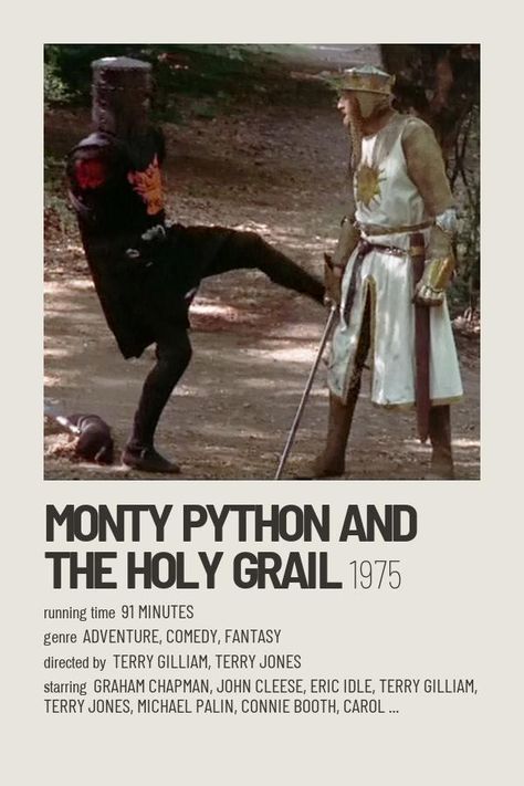 Eric Idle, Monty Python And The Holy Grail Poster, Monty Python Poster, Monty Python And The Holy Grail, Connie Booth, Monty Python Holy Grail, Movie Watchlist, Movie Cards, Terry Jones