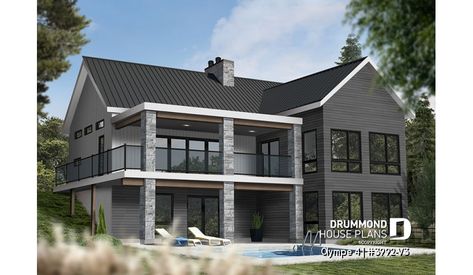 Lake Front House Plans, Sloping Lot House Plan, Drummond House Plans, Cottage Style House Plans, Mountain House Plans, Lake House Plans, Farmhouse Style House Plans, Cottage Plan, Ranch House Plans