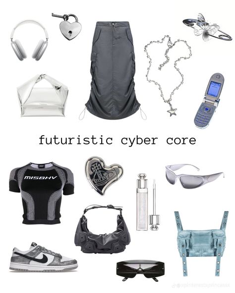 Chromecore Outfits, Futuristic Minimalist Fashion, Futuristic Minimalism Outfit, Cybercore Shirt, Frutiger Aero Aesthetic Outfits, Angelic Cybercore Outfit, Futuristic Minimalism Fashion, Cybertech Fashion, Cybercore Aesthetic Outfits