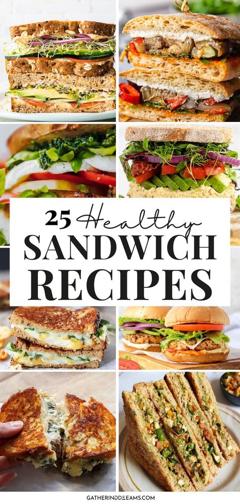 Easy Healthy Sandwiches, Veggie Sandwich Recipes, Lunch Sandwich Recipes, Toasted Sandwich Recipes, Cold Sandwich Recipes, Vegetarian Sandwich Recipes, Healthy Breakfast Sandwich, Club Sandwich Recipes, Healthy Sandwich