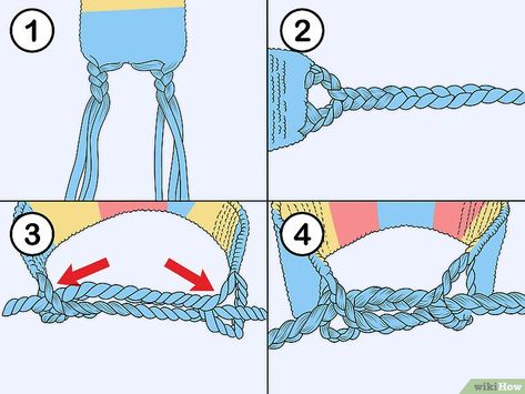 3 Ways to Tie Friendship Bracelets - wikiHow Tie Friendship Bracelets, Simpul Makrame, Diy Bracelets With String, Cool Friendship Bracelets, String Bracelet Patterns, Making Friendship Bracelets, Diy Friendship Bracelets Tutorial, Braided Bracelet Diy, Friendship Bracelet Patterns Easy