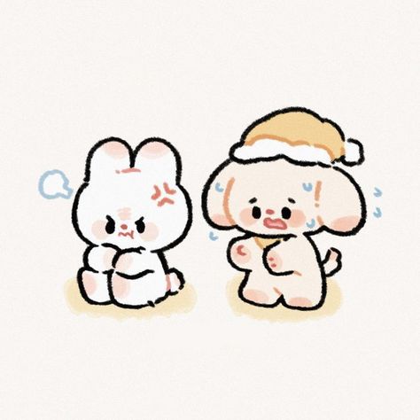 Kawaii, Matching Cat Pfp Friends, Markers Drawing Ideas, Cute Wallpapers For Ipad, Cute Bunny Cartoon, Bunny Drawing, Kawaii Doodles, Drawings Of Friends, Cute Doodles Drawings