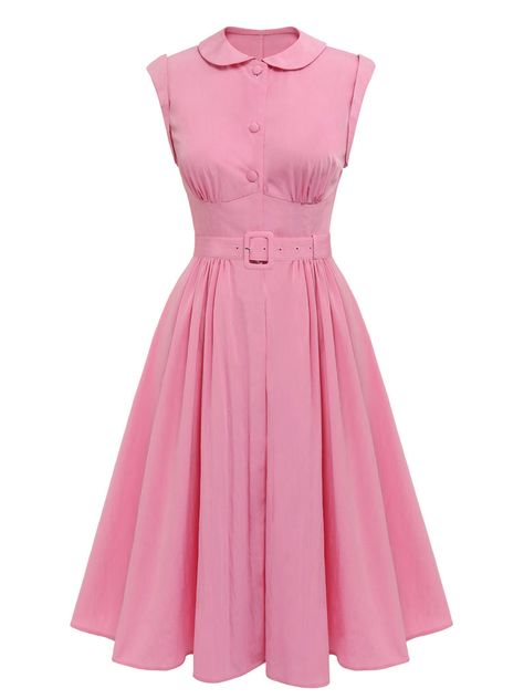 50s Dresses, Retro Stage, Vintage Pink Dress, Fringe Flapper Dress, 1960 Fashion, Dresses 40s, Doll Collar, Dress Retro, Standard Dress