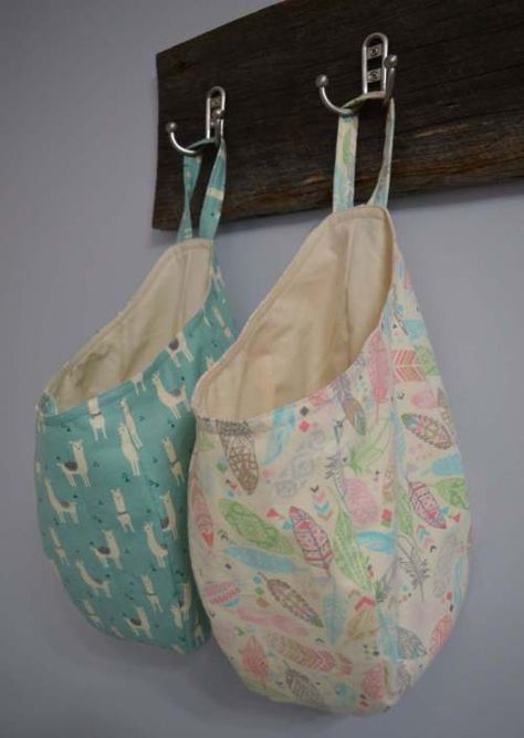 Storage Pod, Shopping Bag Storage, Storage Pods, Stuffed Animal Storage, Beginner Sewing Projects Easy, Leftover Fabric, Basket Bag, Hanging Storage, Sewing Projects For Beginners