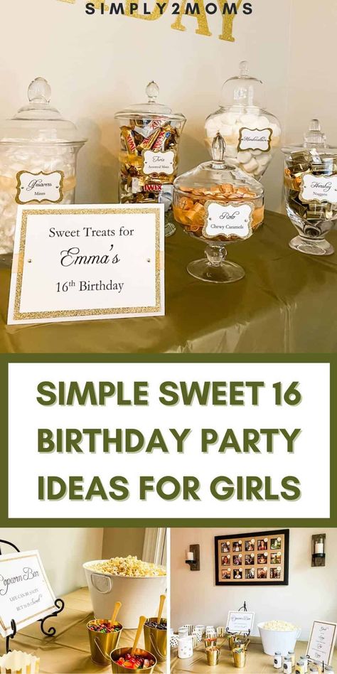 Sweet 16 Party At Home, Golden 16th Birthday Ideas, Sweet 16 Summer Party Ideas, 16 Birthday Decoration Ideas, Sweet 16 Home Party Ideas, Sweet 16 Decorations On A Budget, Birthday Party Ideas Simple, Sweet 16 Photo Booth Backdrop, 16th Birthday Ideas For Girls