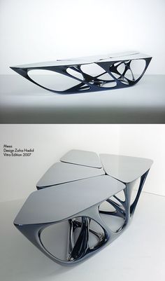 Futuristic Table Design. Zaha Hadid, زها حديد, Geometric Coffee Table, Futuristic Furniture, Parametric Design, Objet Design, Coffee Table Design, Furniture Inspiration, Interior Furniture