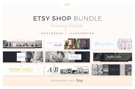 Etsy Shop Bundle by AM Studio on @creativemarket Etsy Cover Banner, Etsy Icon, Black Store, Crafts Photography, Architecture Art Nouveau, Shop Branding, Best Website Design, Etsy Branding, Etsy Shop Banner