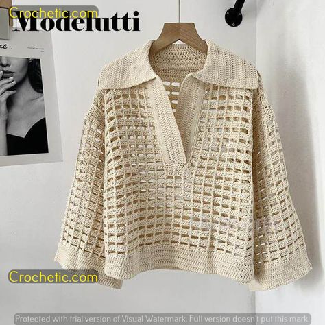 Crochet Vest Outfit, Diy Crochet Cardigan, Crochet Cardigan Tutorial, Crochet Sweater Design, Crochet Jacket Pattern, Crochet Sweater Pattern Free, Crochet Fashion Patterns, Crochet Shirt, Crochet Jacket