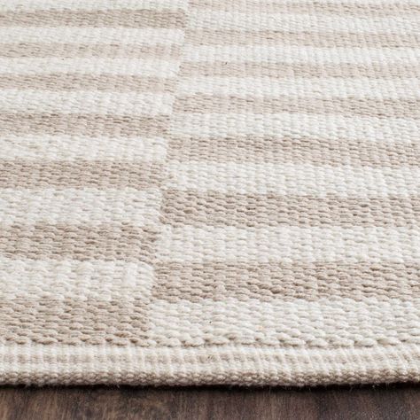 Montauk Checker Ivory/Light Gray Area Rug - Froy.com Stripped Rug, Rug For Kids Room, Complimentary Color Scheme, Cotton Area Rug, Light Grey Area Rug, Area Rug Sizes, Flat Weave Rug, Cotton Rug, Accent Rugs