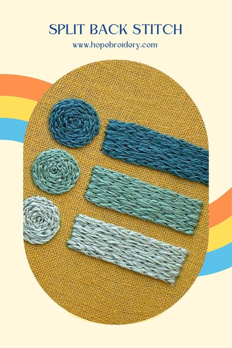 Tela, Patchwork, Upcycling, Embroidery Stitch For Filling, How To Fill In Large Areas Embroidery, Embroidery To Fill Space, Spiral Stitch Embroidery, Needlepoint Filler Stitches, Textured Embroidery Art