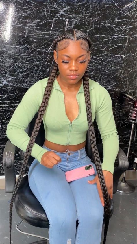 2 Long Cornrows, Pretty Braided Hairstyles Quick, 2 Long Cornrows Braids, Cute Quick Braids Black Women, 2 Braids With Color Weave, 2 Braids To The Back With Weave, 2 Indian Braids With Weave, 2 Braids Hairstyles Black Women, 2 Long French Braids With Weave