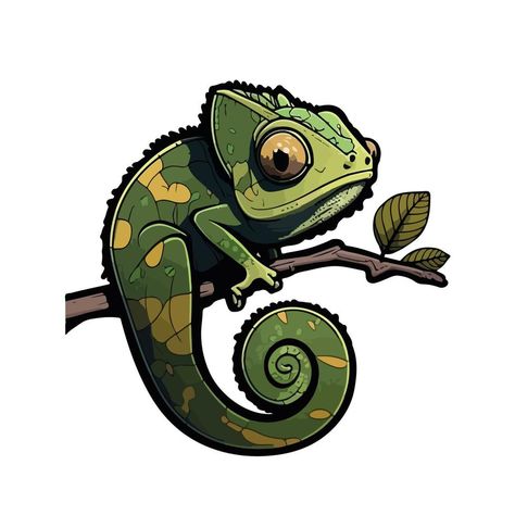 cute chameleon cartoon style Cute Chameleon Illustration, Chameleon Drawing Cute, Chameleon Cartoon, Chameleon Illustration, Chameleon Painting, Chameleon Drawing, Cute Chameleon, Chameleon Tattoo, Chameleon Art