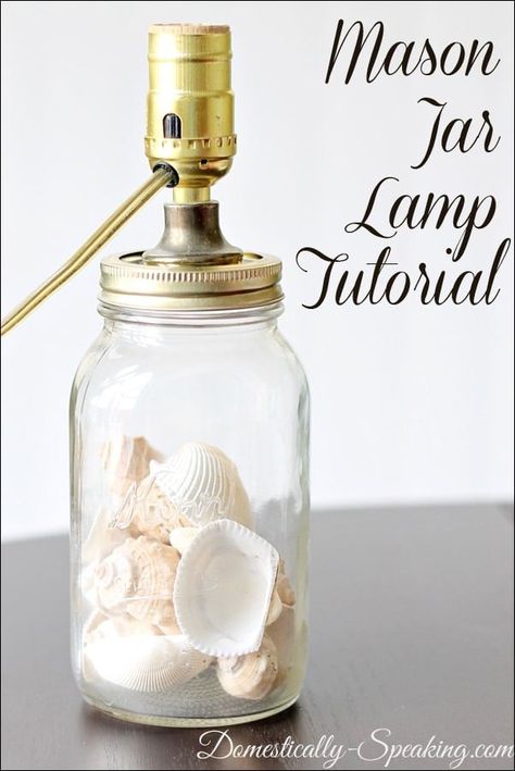 Mason Jar Projects, Easy Mason Jar Crafts Diy, Easy Mason Jar Crafts, Seashell Projects, Diy Hanging Shelves, Wine Bottle Diy Crafts, Closet Organization Diy, Wine Bottle Diy, Mason Jar Crafts Diy