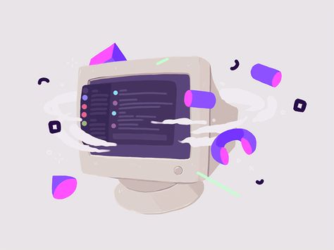 computer and random shapes. geometric shapes data animation gif computer ipad procreate illustration Discord Banner Gif, Motion Illustration, Discord Gif, Random Shapes, Graphic Shapes, Cool Tech Gadgets Electronics, Graphisches Design, Procreate Ipad Art, Discord Banner