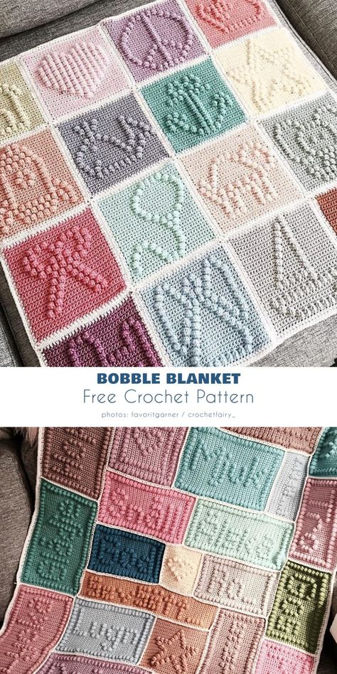 Crochet Bobble Square Patterns, Crochet Bubble Pattern Blanket, Amigurumi Patterns, Bobble Stitch Crochet Projects, Bobble Stitch Crochet Blanket Pattern, Bobble Blanket Crochet, Star Bobble Crochet Pattern, Bobble Stitch Crochet Animals, Crochet Words On Blanket Free Pattern