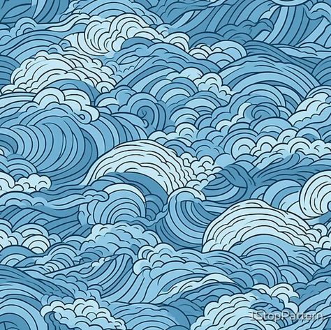 Waves inspired by the tradition japanese style Light Blue Japanese Aesthetic, Waves Cartoon, Tattoo Japanese Style, Artsy Background, Blue Drawings, Waves Icon, Japanese Wave, Japan Traditional, Wave Illustration