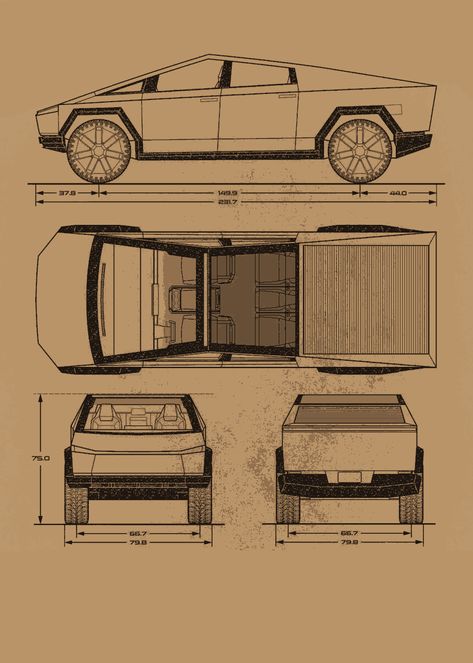 Car Blueprint 3d Modeling, Tesla Blueprint, Tesla Model Y White, Truck Blueprint, Cybertruck Tesla, 3d Blueprint, Car Blueprint, Blueprint For 3d Modeling, Tesla Cybertruck